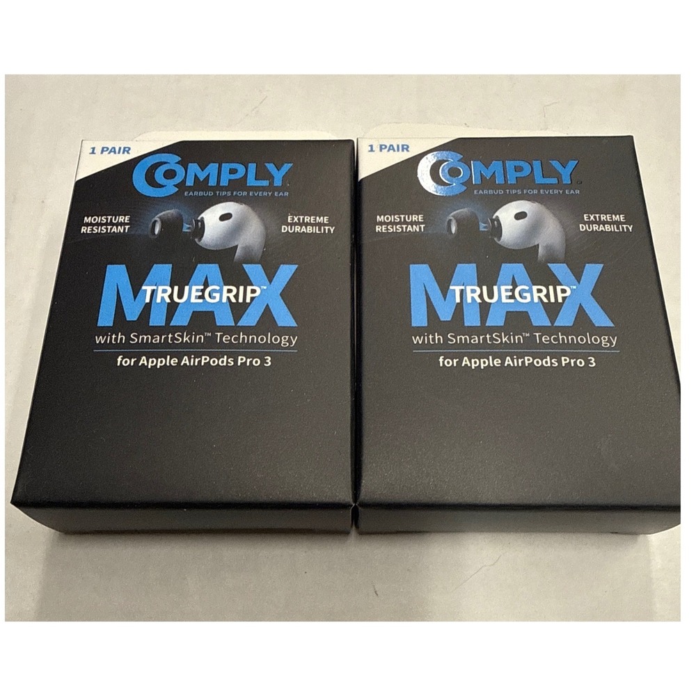 Comply TrueGrip Pro Max Foam Tips for Apple AirPods Pro Black 2 Pairs Size Large